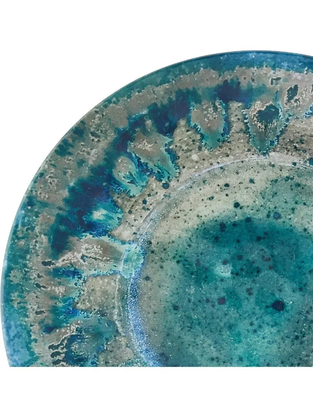 Teal 12pc Melamine Dinnerware Set for 4 - Unbreakable, Dishwasher Safe, Rustic